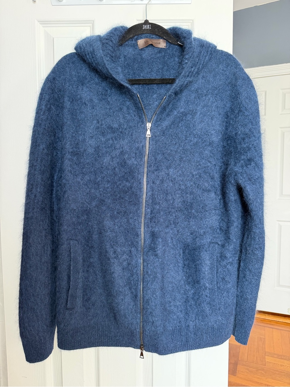John Varvatos Zipped Cashmere Hoodie, size M